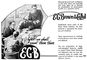 E.g.brown: E.G.Brown Sheet Metal Work 1944 Advert