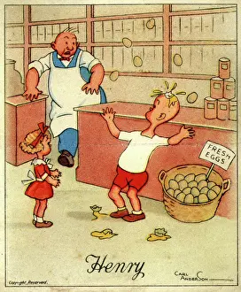 Shopkeeper: Egg Juggling, Henry cartoon