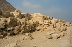 Geometry: Egypt. Blocks of stone fallen from one of three satellite py