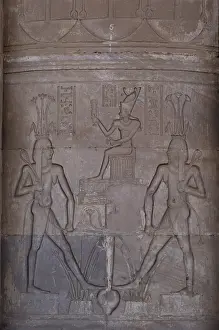 Join: Egypt. Dendera. Hathor Temple. the god Hapi (left and right)