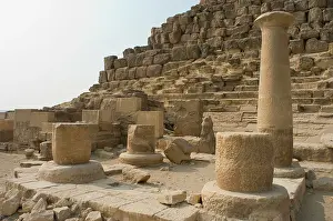 Pyramids: Egypt. Henutsen's pyramid at Giza. Columns