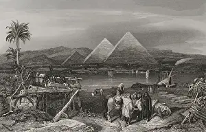 Crusaders: Egypt. Pyramids from the banks of the Nile. Site