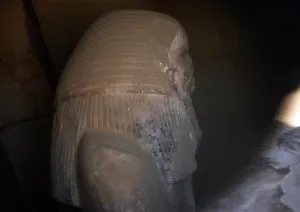 Pharaoh: Egypt. Saqqara. Djoser's complex. The serdab. Statue of Djos