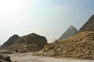 Pyramids: Egypt. Satellite pyramids of the Great Pyramid of Khufu or C
