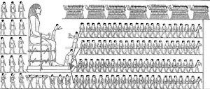 Foremen: Egypt, transport of a colossal statue, drawing