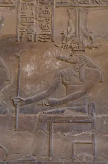 Sceptre: Egyptian Art. Temple of Kom Ombo. The god Sobek wearing shut
