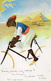 Nubian: Egyptian man on a bicycle, Cairo