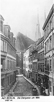 Firewood: Eiergasse and Nikolaikirche in Berlin, around 1880