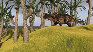 Einiosaurus: Einiosaurus in a grassy field