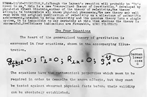 Equations: Einstein's Four Equations. Einstein's new ?