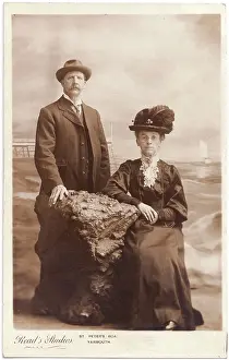 Gill Stoker: Elderly Edwardian couple in studio setting
