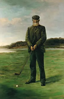 Dwellings: Elderly Golfer on Lawn