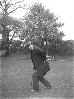 Ponsonby: Elderly man on a lawn in Devon