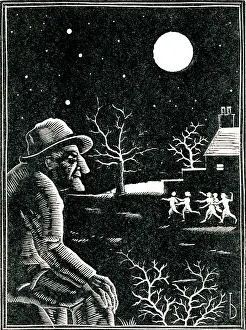 The Watts Collection: Elderly man in the moonlight