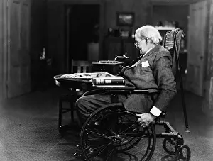Impaired: Elderly man in wheelchair