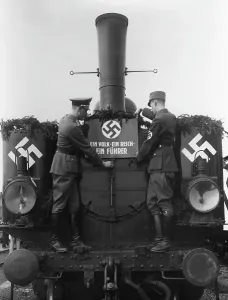 Ballot: Election campaign on a train in Austria, 1938
