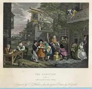 Electioneering: The Election, canvassing for votes, by William Hogarth