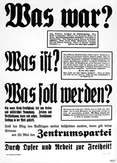 Expected: Election poster of the Centre Party, 1928