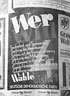 Electoral: Election poster of the DDP - German Democratic Party, aroun