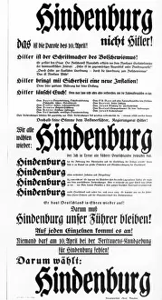Election poster of Hindenburg for the Reich