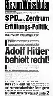 Reparation: Election poster of the NSDAP, 1932