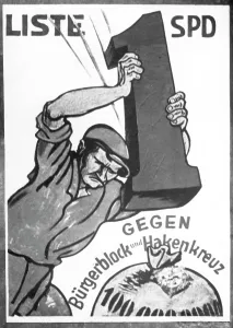 Strikes: Election poster of the SPD, 1932