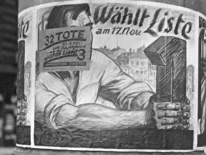 Baiting: An election poster of the SPD over which was