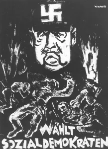 Plunge: Election poster of the SPD directed against the NSDAP, circa