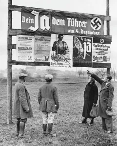 Campaigns: Election posters in Dux, 1938
