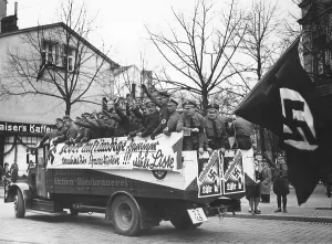 Citizen: Election propaganda car of the NSDAP, 1935