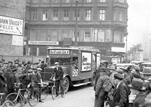 Krupp: Election propaganda car of the SPD on the occasion