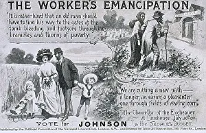 Quotation: Election propaganda postcard for the Liberal Party