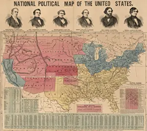 Legislature: Election year map of the US with portraits