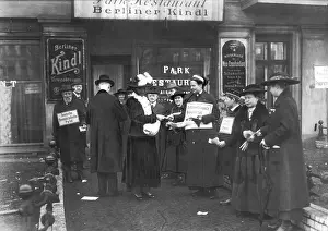 Assistants: Electoral assistants distribute flyers for the general elect