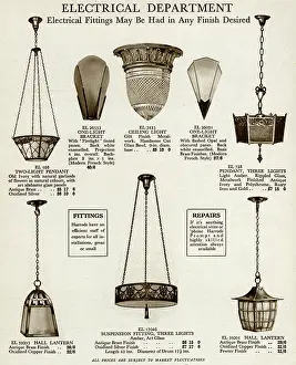 Harrod: Electric ceiling & wall lights using glass and metal 1929