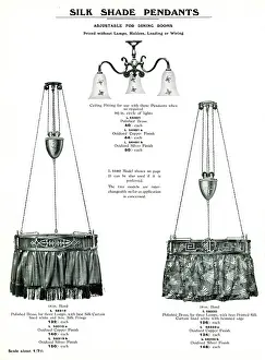 Fixtures: Electric Light Fixtures catalogue, Silk Shade Pendants