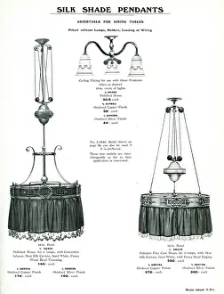 Fixtures: Electric Light Fixtures catalogue, Silk Shade Pendants