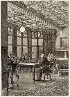 Cragside: Electric Lighting in Library of William Armstrong