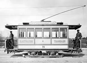 Attendant: Electric tram in Munich, ca. 1895