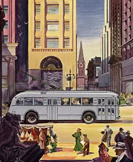 Bustling: Electric Trolley Bus