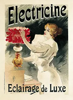 Economies: Electricine. Eclairage de Luxe. Poster by Lucien