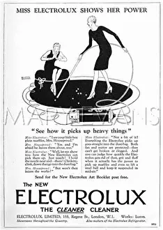 Vacuuming: ELECTROLUX ADVERT 1927