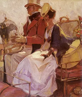 Abbott: Elegant Couple waiting for Train