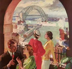 Gatherings: Elegant Couples on Balcony overlooking Sydney Harbor
