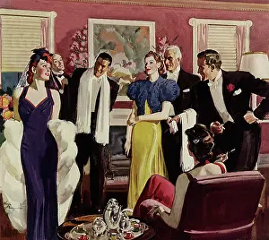 Gatherings: Elegant Couples in Living Room