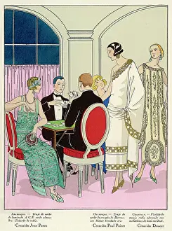 Baize: Elegant ladies taking part in a card game