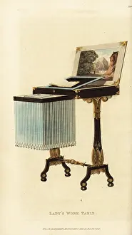 Rosewood: Elegant lady's work table, Regency era