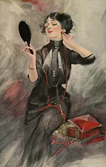 Pampering: Elegant woman in black