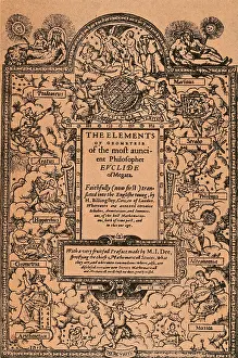 Euclid: Elements of Geometry, Frontispiece, 16th Century