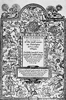 Euclid: Elements of Geometry, Frontispiece, 16th Century